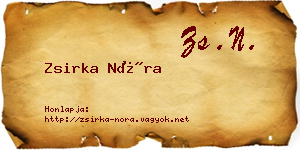 Zsirka Nóra névjegykártya