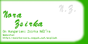 nora zsirka business card